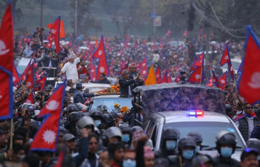 पूर्वराजा शाहलाई स्वागत गर्दाको भिड 'माग्ने राजा' फिल्ममा देखाइने