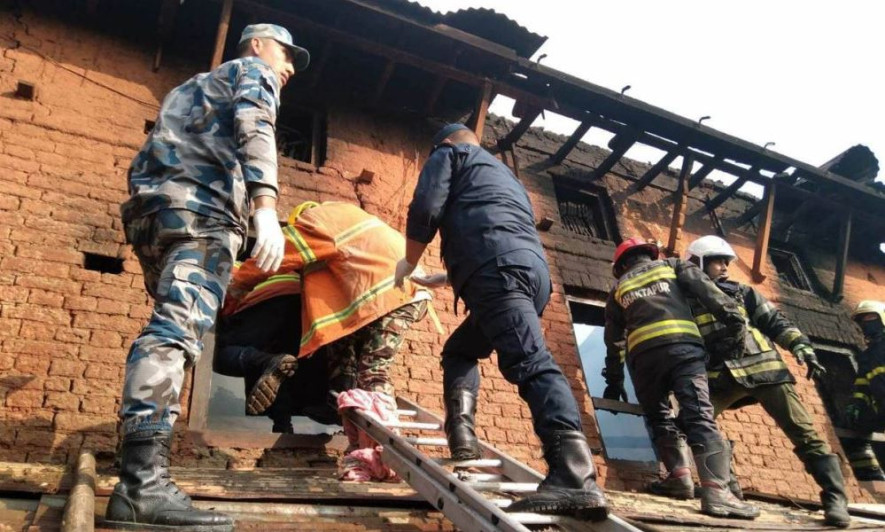 भक्तपुरमा आगलागीमा परेर १ जनाको मृत्यु