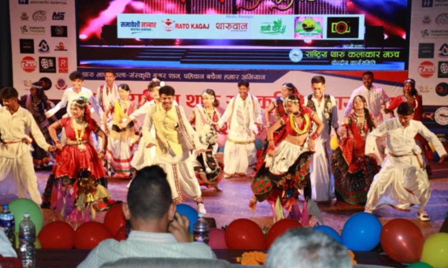 सङ्गीत दिवसमा काठमाडौँमा थारु राष्ट्रिय कलाकारहरूको प्रस्तुति, झुमे दर्शक